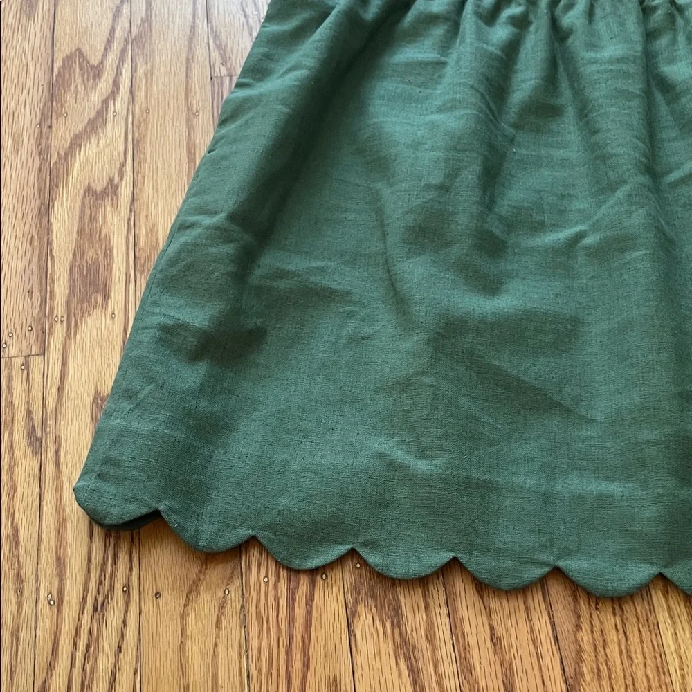J.Crew Scalloped Hem Elastic Waist Skirt – Green – Size 8 - Picture 4 of 7